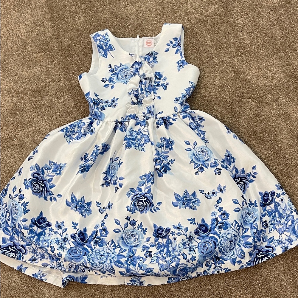 Wonder Nation Blue Floral Kids Dress